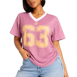 เสื้อเจอร์ซีย์ฟุตบอลอเมริกันสีชมพูคลาสสิกแบบสั่งทำพิเศษ สไตล์สตรีทแฟชั่น Y2K ระบายอากาศได้ดี ผลิตจากโพลีเอสเตอร์ รับผลิตแบบ OEM ขายส่ง - Product Image 2