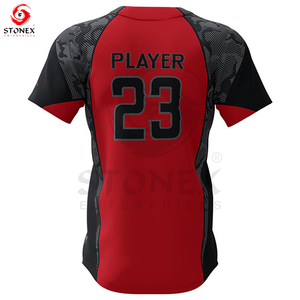 Best Men's Short Sleeve Softball Jersey Outfit Custom Button New Design Fast Delivery Sublimation Technique <b>Print</b> OEM <b>Service</b> - Product Image 2