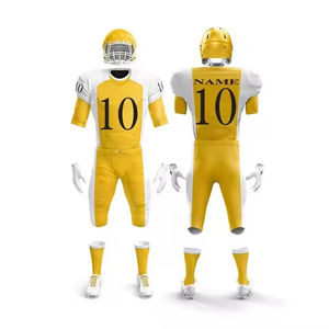 Uniforme de football américain imprimé par sublimation personnalisée en polyester 100% de haute qualité pantalon en jersey américain à manches courtes pour hommes - Product Image 1