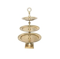 Ensemble de 4 présentoirs à gâteaux de luxe en métal plaqué or, pour les hôtels, les restaurants, les boulangeries et les présentoirs de décoration de gâteaux de mariage