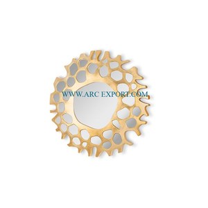 กระจกแขวนผนังทำจากทองเหลืองล้วนดีไซน์ดอกทานตะวันกระจกโต๊ะเครื่องแป้งติดผนังมาใหม่คุณภาพดีเยี่ยม - Product Image 6