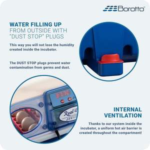 Incubateur à œufs Borotto de taille moyenne, 49 œufs, thermostat, fabriqué en Italie, véritable incubateur à œufs automatique professionnel 49 Plus, 110-120V - Product Image 5