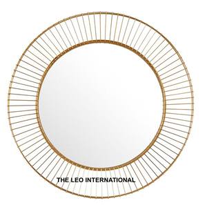 Miroir mural moderne argenté en aluminium de forme ronde plaqué or Style fantaisie Décoration murale de maison de luxe faite à la main - Product Image 2