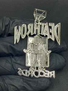 Pendentif personnalisé en moissanite noir et blanc avec logo et lettre, style hip-hop, en argent 925, bijoux fins, pendentifs et breloques - Product Image 6