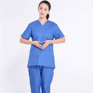 Ensemble d'uniformes d'hôpital, t-shirt à manches courtes et col en V et pantalon pour le personnel infirmier et les soins de santé, vêtements de travail - Product Image 4
