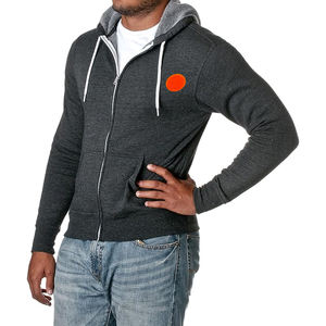 Gran oferta, Sudadera con capucha con cremallera impresa con logotipo personalizado, 100% de algodón, ajuste de gran tamaño, ropa de calle informal en blanco, sudaderas con capucha cálidas con cremallera - Product Image 3