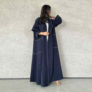 Nouvelle mode 2024 : Abaya décontractée en soie à manches longues anti-plis pour femmes musulmanes, idéale pour la prière à Dubaï et au Moyen-Orient - Product Image 1