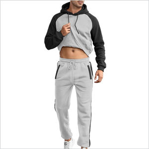 Survêtements à capuche personnalisés pour hommes de haute qualité, en molleton 100% coton, décontractés, à manches longues, avec logo personnalisé - Product Image 1