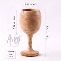 Gobelet artisanal en bois d'olivier ArtisRaw - Écologique et résistant à la chaleur - Vaisselle classique pour les fêtes en provenance de Tunisie