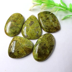 Cabochon en cristal d'opale verte naturelle Lot de gros de pierres précieuses en vrac Pierre en cristal d'opale verte naturelle pour bague pendentif bijoux - Product Image 3