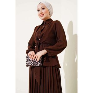 Conjunto 2 Piezas Cintura Elástica Atado Marrón - Product Image 1