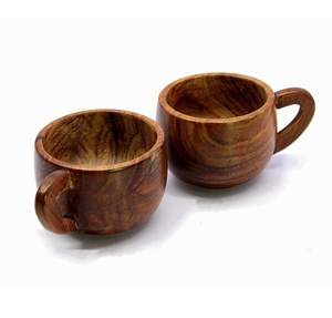 Taza de café de madera de alta calidad, 2 piezas, tazas seguras para alimentos sin pulir, artesanías, cocina y tazas de té para servir café - Product Image 1