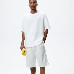 T-shirts en coton blancs à séchage rapide pour hommes, manches courtes, surdimensionnés, personnalisables, vente en gros - Product Image 3