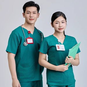 Ensemble de blouses médicales unisexes FMF |   Tissu WFX-CVC 52% coton 45% polyester 3% élasthanne |   Détection des aiguilles |   Fabriqué au Vietnam - Product Image 1