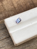 Pierre naturelle non chauffée, couleur bio, Tanzanite col de paon, taille octogonale émeraude, Zoisite naturelle, 0,79 carat, clarté loupe