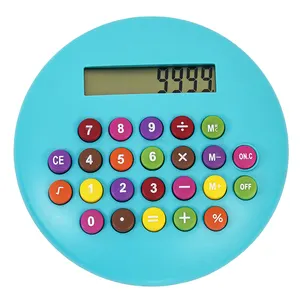 Large Cartoon Hamburger Calculator Wholesale OEM Round Candy-colored Student Cute 8-digit Calculator