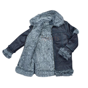 Abrigo de Piel de Oveja Auténtica para Hombre 2025, Relleno de Plumón Azul, 50% de Descuento, Personalizado, Transpirable, Abrigo de Cuero de Moda al por Mayor - Product Image 3