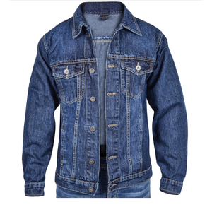 Veste pour homme en jean noir délavé à l'acide, coupe slim, best-seller, streetwear décontracté, col montant, manches longues - Product Image 3