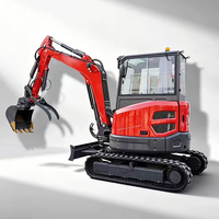 Excavator Mini Crawler 3,2 Ton untuk Lanskap Taman, Perawatan Kebun Anggur, Penggalian Bedeng Bunga, Penggali Hidrolik