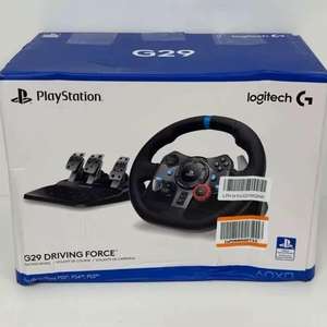 Nouveau STOCK Volant de course original G29 Driving Force avec pédales au sol, levier de vitesses à palettes en acier inoxydable, garantie, fabrication américaine, à assembler soi-même - Product Image 1
