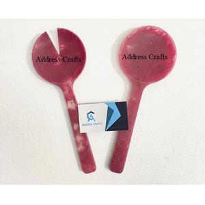 Unique Style Resin Salad Server Salad <b>Tongs</b> 11 Inch Resin <b>Serving</b> Spoons Set Salad Tool Fork and Spoon Long Handle Utensils - Product Image 2