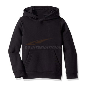 เสื้อกีฬาแบบสวมหัวมีฮู้ดสำหรับเด็กผู้ชายสไตล์คลาสสิกเสื้อกันหนาวสำหรับเด็กคลับอบอุ่นเสื้อขนแกะสวมใส่สบายสีดำ - Product Image 3