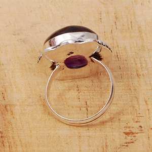 Bague de pierres précieuses en améthyste naturelle Bague vintage en argent sterling 925 Forme ovale Véritable occasion de naissance de février Gif Her - Product Image 3
