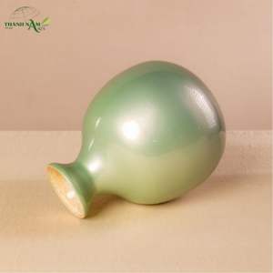 Vase de table en bambou enroulé Art Déco fait à la main - Décoration écologique et durable avec diamètre personnalisé - Product Image 5