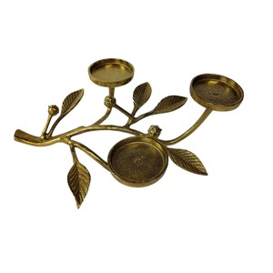 Bougeoir adapté à tous les styles de maison, ensembles de bougeoirs modernes en aluminium couleur or pour la décoration de la maison et du salon - Product Image 4