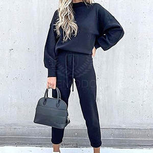 Ensemble de survêtements de jogging deux pièces à bas prix Costume de survêtement imprimé avec logo personnalisé pour femmes - Product Image 3