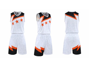 Ensemble d'uniformes de basket-ball personnalisés imprimés par sublimation pour unisexe, séchage rapide et respirant avec logo et couleurs personnalisés - Product Image 1