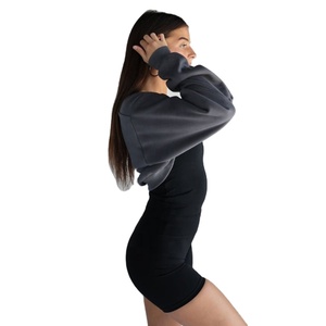 2032 nuevo estilo OEM ODM OEM de gran tamaño ropa activa ropa polar Crop Jumper mujeres Bolero suéter sudadera - Product Image 2