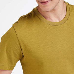 T-shirts décontractés pour hommes de haute qualité en gros, manches courtes, imprimés personnalisés, couleur unie, tissu tricoté, service OEM - Product Image 4