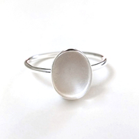 925 argent Sterling forme ovale 7-30 MM bague de serrage à la main solide lunette tasse Fine trouver bijoux accessoires fournisseur
