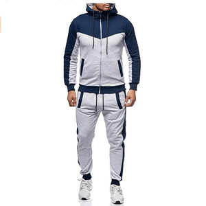 Custom Sweatpants and Hoodie Set Full Zip Color Block Workout Sports Track <b>Suit</b> Tracksuits <b>Men</b> Jogging Fitness Running - Product Image 5