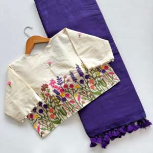 Vente chaude Belle Dressing Fancy Outfit Lourd Dernier Handloom Coton Avec Blouse De Travail Et Saree Fournisseur Et Exportateur Indien - Product Image 4