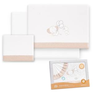 Lot de 3 draps de lit pour poussette modèle Oso-Elefante en flanelle tissée pour bébé, pour votre tout-petit - Product Image 1