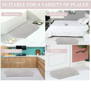 Mittal Export Alfombra de baño 100% de algodón con mechones Alfombra de baño antideslizante extra suave y absorbente - Product Image 3