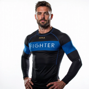 Vente en gros d'équipement de MMA personnalisé sublimé Protège-éruptions cutanées de sport de combat Vêtements personnalisés pour l'entraînement en salle de sport et le fitness - Product Image 1