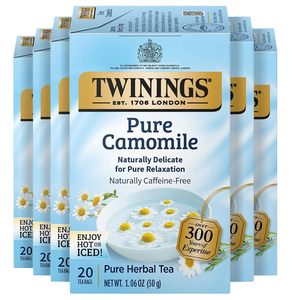 Twinings Pure Camomile Herbal <b>Tea</b> Individually Wrapped Bags, Calming & Delicate, 20 Count (Pack of 6) 120 Teabags - Product Image 6