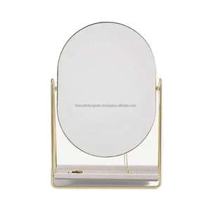 Espejo de mesa decorativo, decoración de interiores, espejo de maquillaje portátil fácil para mujer con bandeja de joyería, tocador de mesa, estilo de tocador - Product Image 4