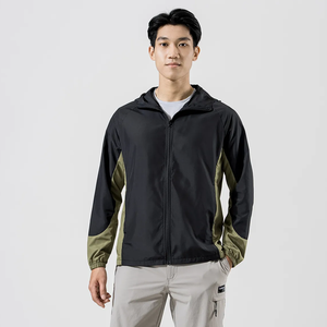 Veste coupe-vent imperméable en gros pour hommes avec capuche - Product Image 5