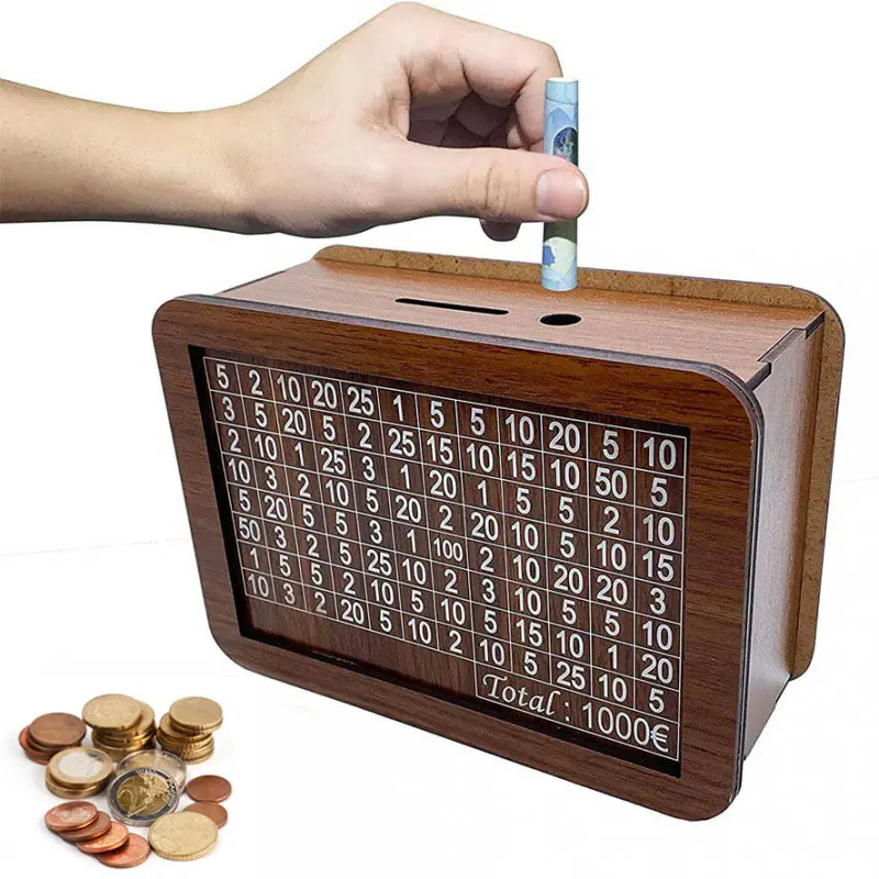 New Design wood Kids wooden crafts money box CoinSaving Storage Wooden piggy bank