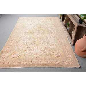 6.4x10.6 ft Turkish Rug, Vintage Large Rug, Red <b>Yellow</b> Oriental Rug - Product Image 1