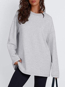 Wholesale Custom Made 100% Cotton Women Sweatshirt Winter Knitted Pullover Long Sleeve Oversized Streetwear Hot Selling Design - Product Image 5