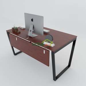 HBTC006 โต๊ะประกอบสำเร็จรูปทรงสี่เหลี่ยมคางหมูรุ่นร่วมสมัย ขนาด 140x80 ซม. สำหรับใช้ในสำนักงานและห้องนอน โต๊ะเขียนหนังสือและประชุมอเนกประสงค์ - Product Image 1