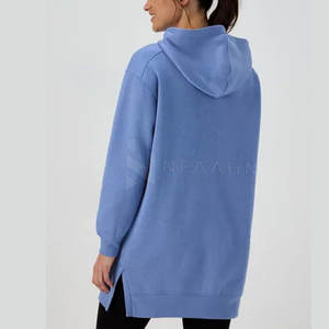 Fabriqué en usine meilleure qualité coton imprimé tricoté tissu femmes coupe-vent palangre à capuche saison d'hiver sweat à capuche court - Product Image 2