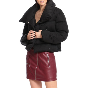Women's Winter Puffer Jacket <b>Long</b>-Sleeve Full-Zip Oversize Puff Sleeve Short Quilted <b>Lightweight</b> <b>Coat</b> - Product Image 6
