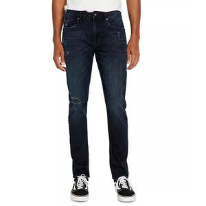 Jeans Skinny Buffalo David Bitton Max X da Uomo, Denim Effetto Vissuto con Motivo Floreale, Stile Vintage, Taglia Media 30X32, Blu Invernale - Product Image 1