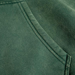 Sweat à capuche délavé à l'acide et sweat-shirts personnalisés pour hommes, épaules tombantes, strass unis, hiver tricoté, coupe surdimensionnée - Product Image 2